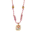 Flower Pendant Braided Necklace - DippedShop Wholesale - #7811