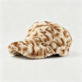 Vintage Leopard Print Fluffy  Plush Baseball Cap 6W6HAT826