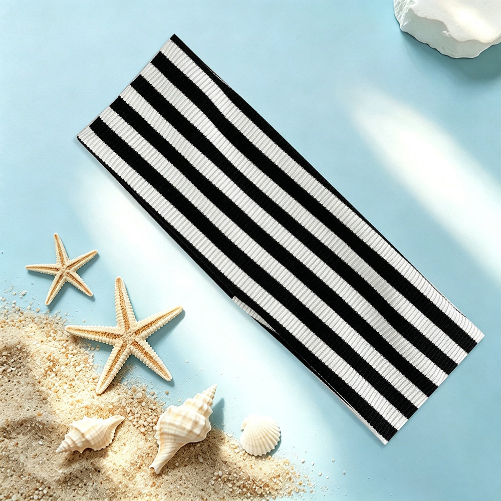 Striped Knit Wide Headband - DippedShop Wholesale - #6675