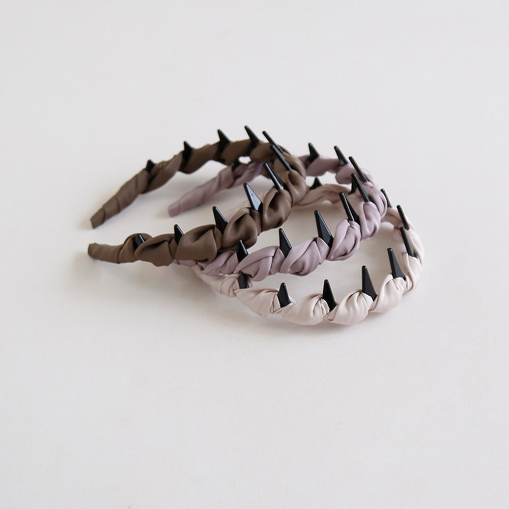 Elegant Satin Twisted Non-Slip Headband with Teeth 6W6HBD371