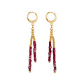 Boho Multi-Color Beaded Tassel Hoop Earrings 6W6JER952