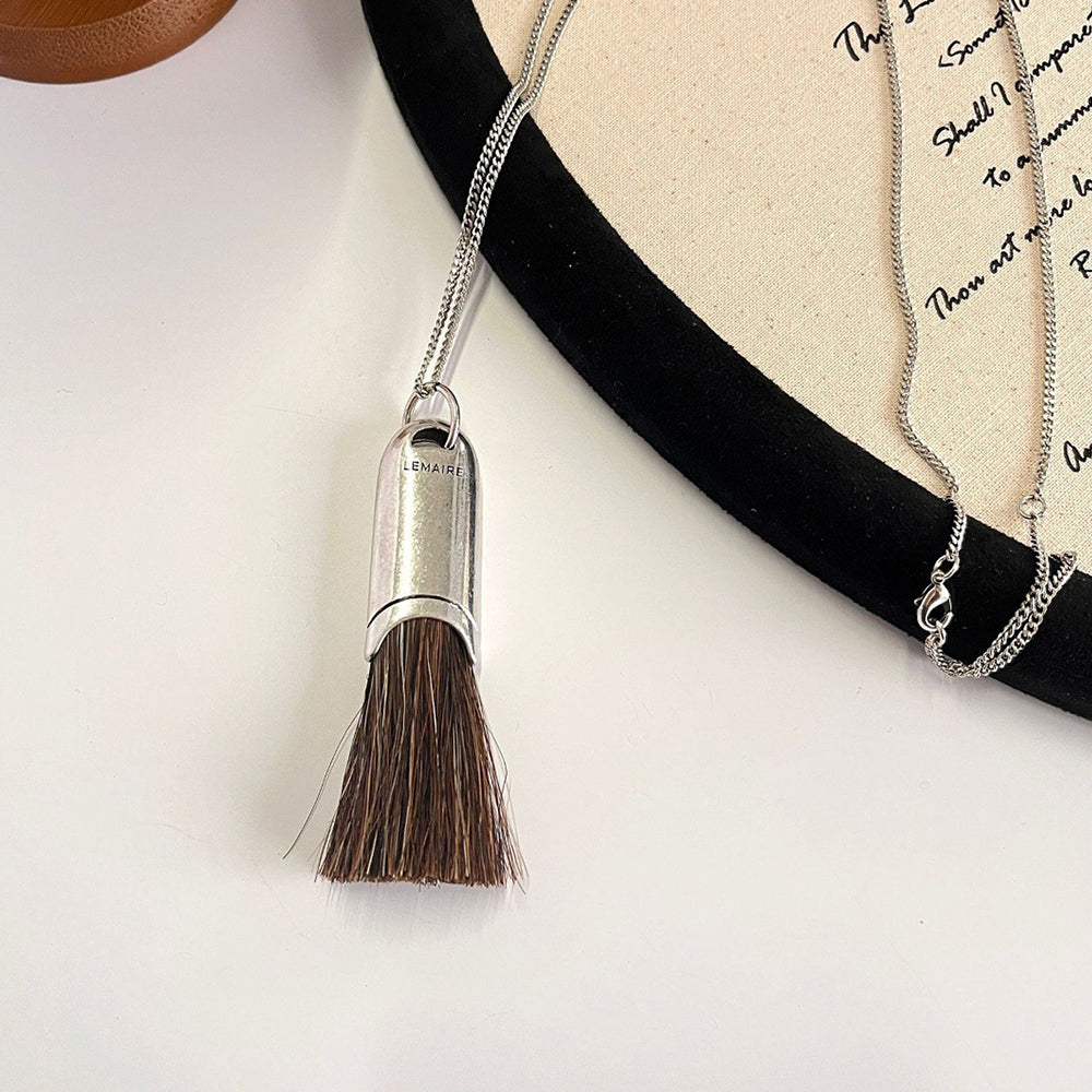 Minimalist Brush Tassel Long Pendant Sweater Necklace 6W6JNC1060