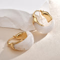 Fashion Amber Resin Huggie Hoop Earrings 6W6JER945