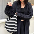 Casual Large Capacity Striped Bucket Tote Bag 6W10BBG2383