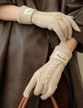 Vintage Cable Knit Wool Blend Touchscreen Gloves 6W6GLO54