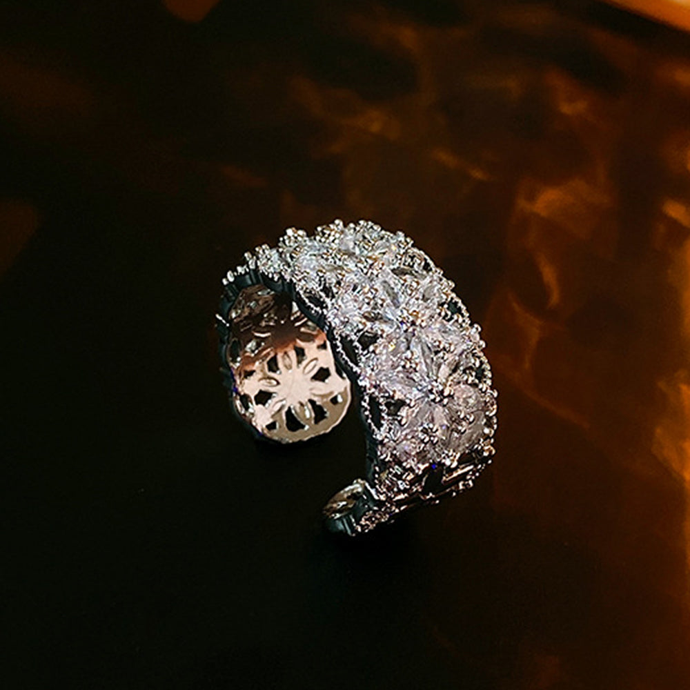 Sparkly Cubic Zirconia Hollow Out Open Ring 6W6JRG367