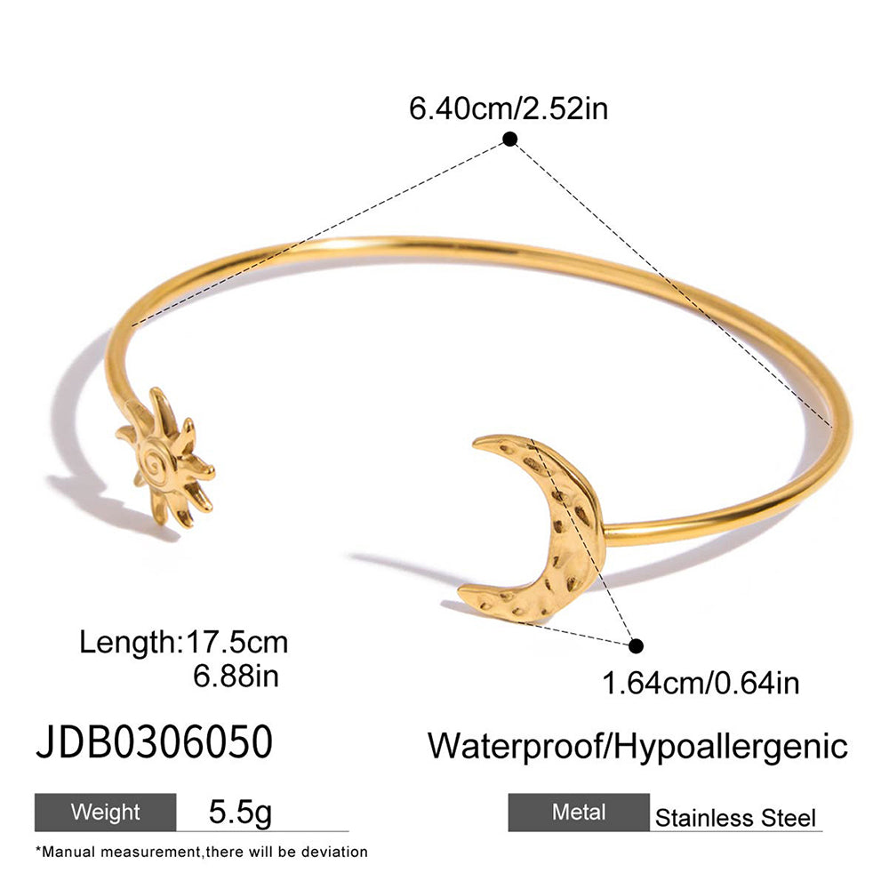 Sun Moon Open Bracelet - DippedShop Wholesale - #5891
