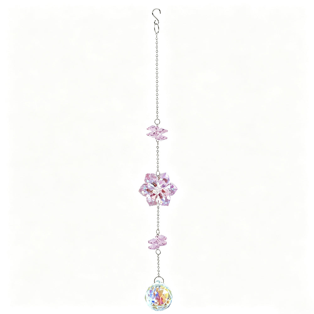 Cute Flower Crystal Bead Window Hanging Suncatcher 6H7HLS197