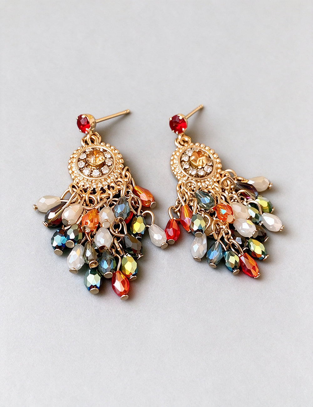 Crystal Teardrop Tassel Earrings 6W6JER803