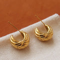 Twisted C-Shaped Stud Earrings - DippedShop Wholesale - #6019