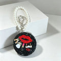 Rhinestone Lip Mirror Keychain - DippedShop Wholesale - #6851