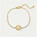 Stylish Rhinestone Four-Leaf Clover Chain Bracelet 6W6JBR518