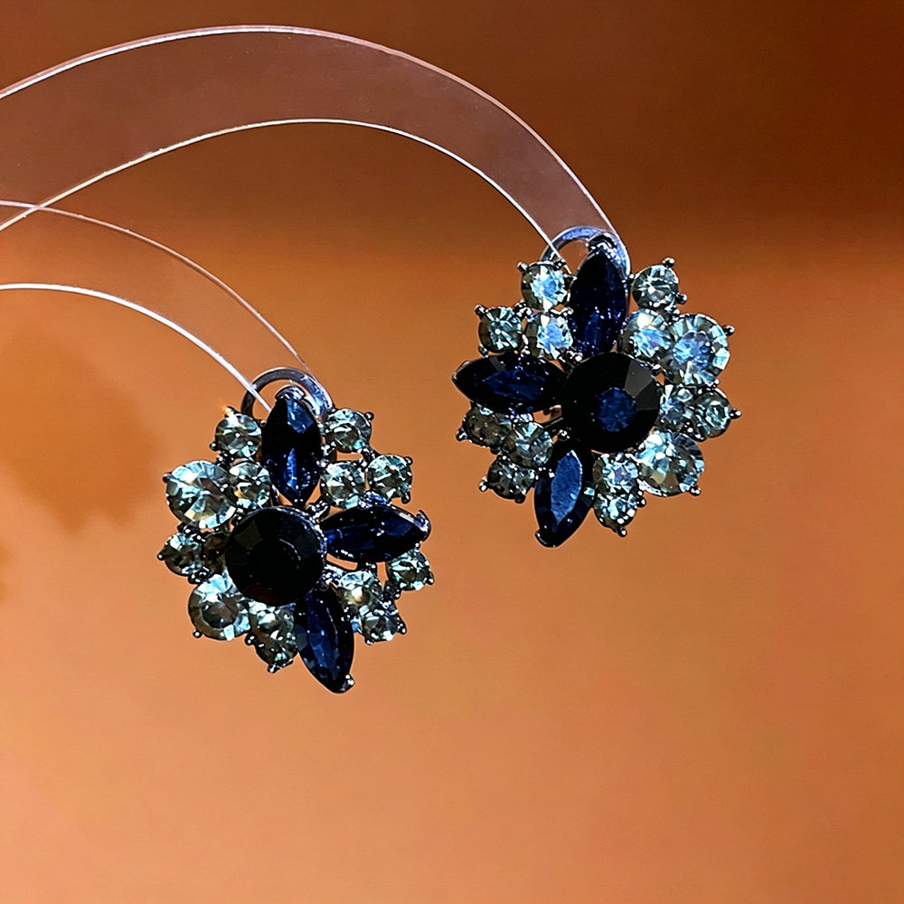 Luxury Rhinestone Crystal Flower Stud Earrings 6W6JER745