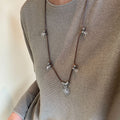 Handcrafted Daisy Flower Leather Cord Necklace 6W6JNC1012