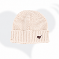 Solid Color Heart Embroidery Distress Beanie Hat 6W6HAT670