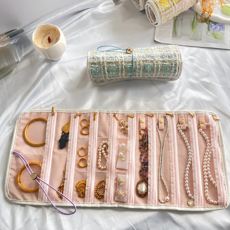 Elegant Roll-Up Large Capacity Jewelry Organizer 6W13HSJ114