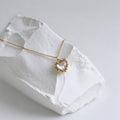 Cute Heart Shell Pendant Gold Plated Necklace 6W6JNC1079