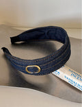 Vintage Metal Buckle Wide Denim Headband 6W6HBD279