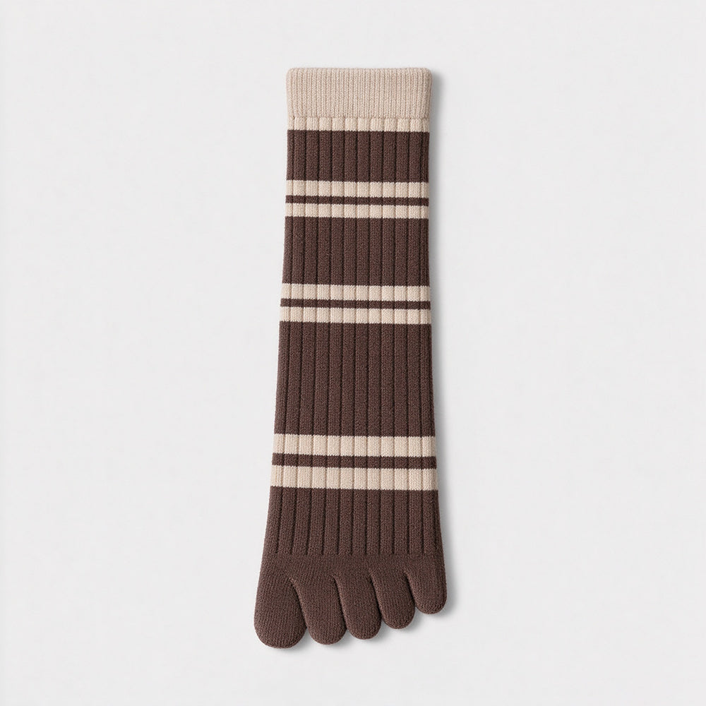 Striped Five Finger Socks - DippedShop Wholesale - #0355
