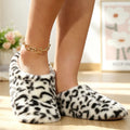 Stylish Leopard Print Soft Plush Indoor Slippers 6W8FSP281