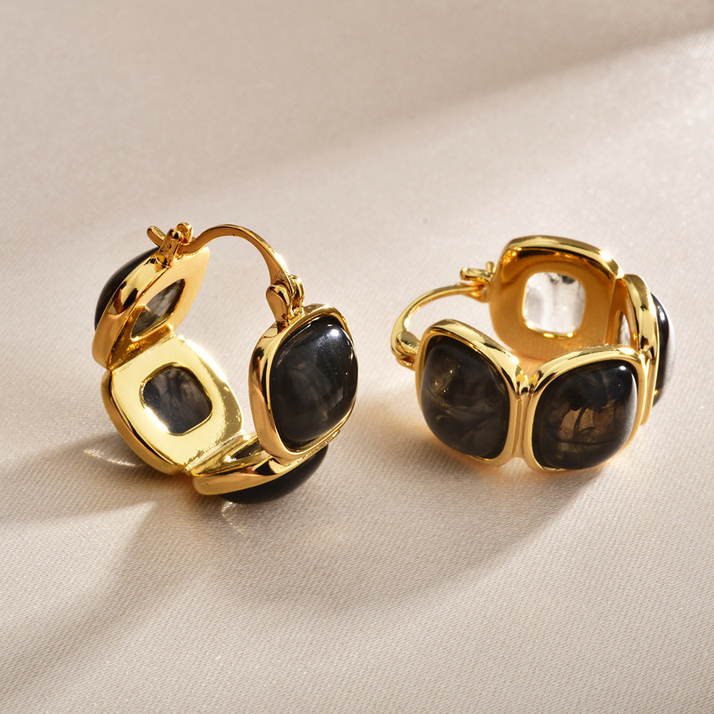 Resin Bead Hoop Earrings - DippedShop Wholesale - #6819