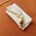Vintage Gold Plated Tiger's Eye Pendant Necklace 6W6JNC665