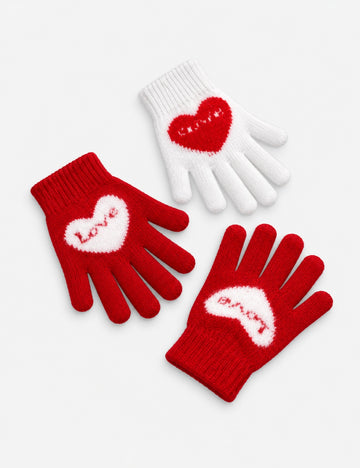 Sweet Heart Pattern Touch Screen Thicken Gloves 6W6GLO82