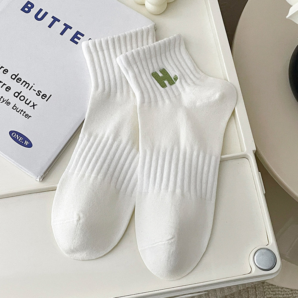 Letter Embroidery Knit Socks - DippedShop Wholesale - #8035