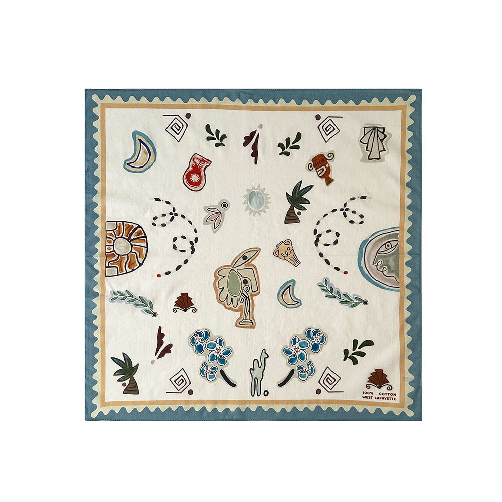 Vintage Floral Print Soft Square Silk Scarf 6W6NSC207