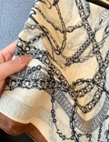 Retro Abstract Chain Print Soft Silk Scarf MK2BLW6W6NSI38