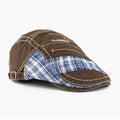 Vintage Plaid Splice Letter Embroidery Beret Hat MK2COK6W6HAT364