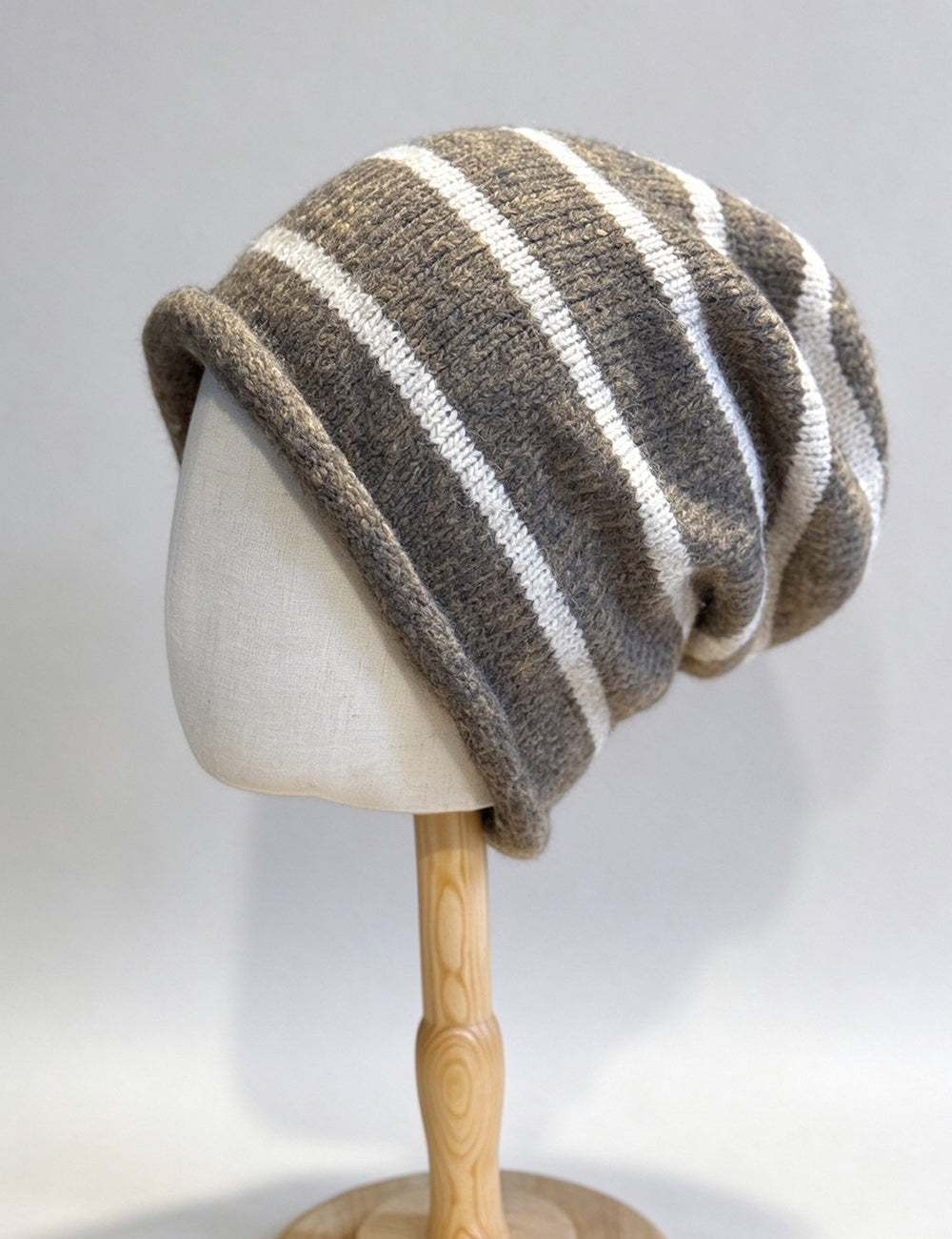 Two Tone Striped Slouchy Beanie - DippedShop Wholesale - #7907
