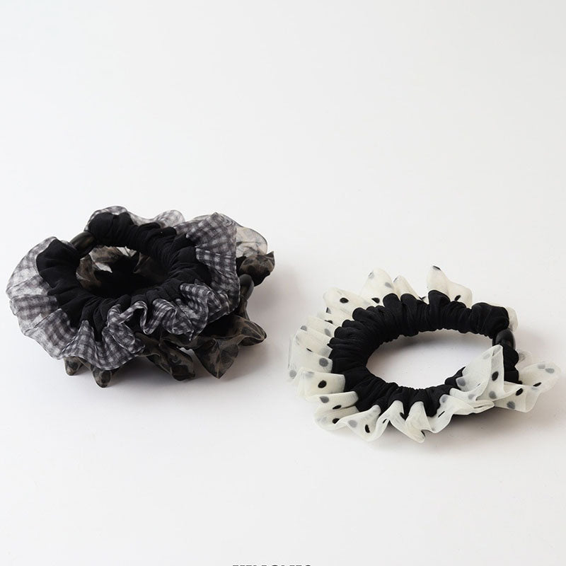Vintage Mesh Leopard Splice Elastic Hair Tie MK2BLW6W6HHT28