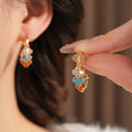 Vintage Gold Plated Four-Leaf Clover Hoop Earring 6W6JER814