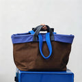 Large Capacity Color Block Canvas Tote Bag 6W10BBG2108