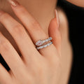 Trendy Cubic Zircon Snake Silver Open Ring 6W6JRG372