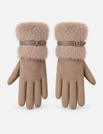 Elegant Suede Full Finger Thicken Gloves 6W6GLO97