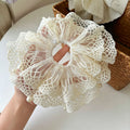 Oversized Double Layered Lace Mesh Pearl Scrunchies MK2BW6W6HSR60