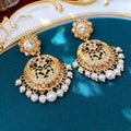 Boho Rhinestone Hollow Pearl Tassel Drop Earrings 6W6JER766