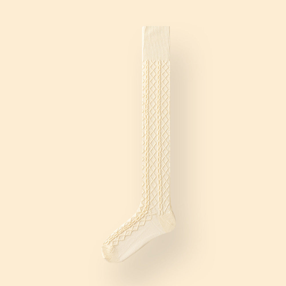 Cable Solid Color Knit Over Knee High Socks 6W8FSO892