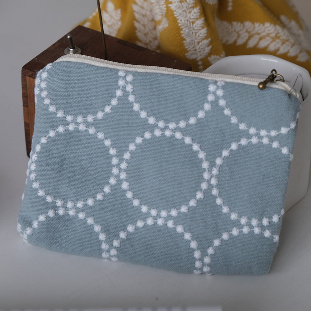 Trendy Floral Embroidery Portable Cosmetic - DippedShop Wholesale - #7971
