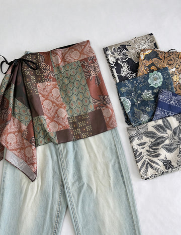 Boho Style Paisley Print Layering Skirt Hip Scarf 6W1SL47