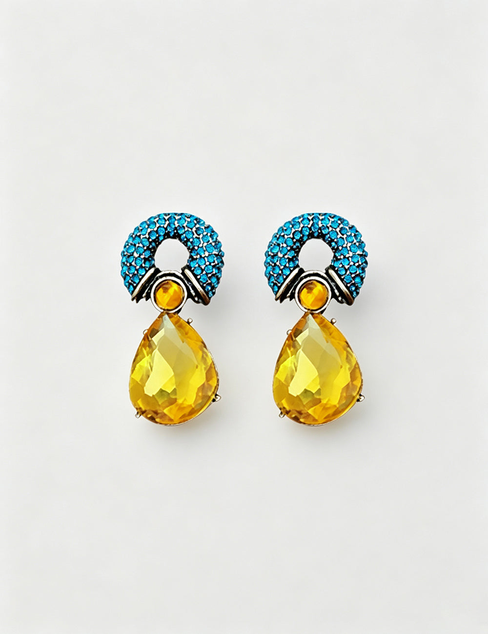Luxury Rhinestone Circle Teardrop Drop Earrings 6W6JER751