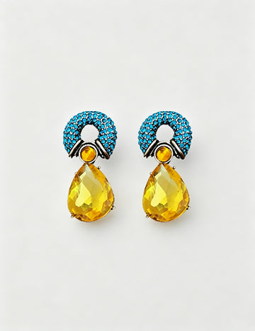 Luxury Rhinestone Circle Teardrop Drop Earrings 6W6JER751