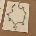 Vintage Cross Pendant Rhinestones Tassel Bracelets 6W6JBR636