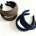 Denim Polka Dot Non Slip Wide Headband 6W6HBD365