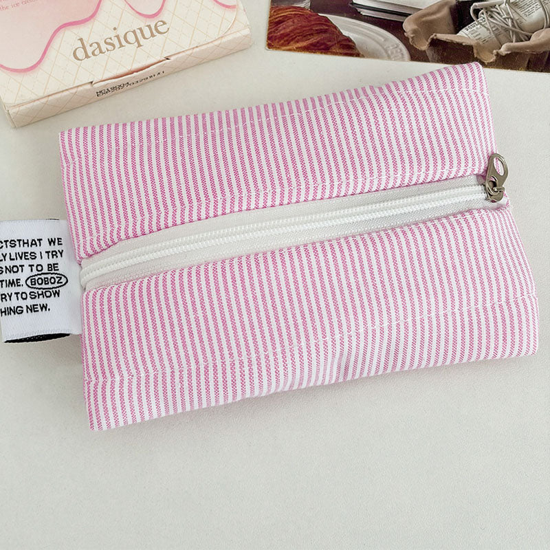 Simple Color Block Striped Key Coin Purse 6S10BWB115