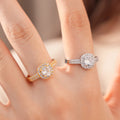 Trendy Square Cubiz Zirconia Engagement Open Ring 6W6JRG370