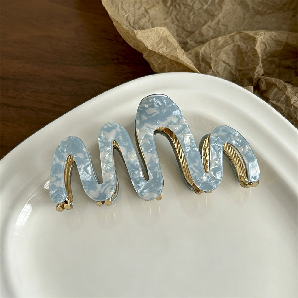Elegant Tortoise Shell Wavy Acetate Hair Claw 6W6HCP1642