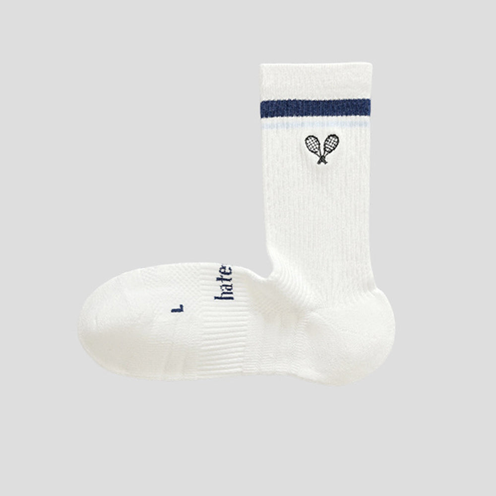 Simple Color Block Heart Embroidery Knit Socks 6W8FSO1006